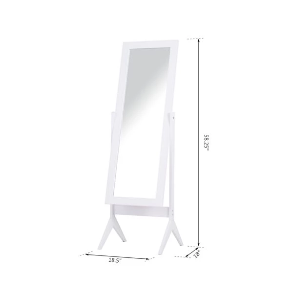 Miroir sur pied rectangulaire HomCom blanc poli de 15,8 po x 18 po 2 Miroir sur pied rectangulaire HomCom blanc poli de 15,8 po x 18 po – Image 2