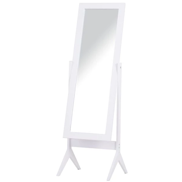Miroir sur pied rectangulaire HomCom blanc poli de 15,8 po x 18 po 1 Miroir sur pied rectangulaire HomCom blanc poli de 15,8 po x 18 po