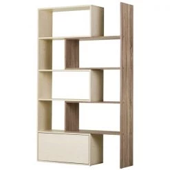 Bibliothèque HomCom standard chêne clair à 5 étagères en composite