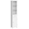 Armoire à linge autoportante HomCom en MDF blanc de 13,5 po x 67 po x 9,5 po