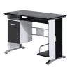 Bureau d'ordinateur HomCom moderne/contemporain noir et blanc de 39,37 po