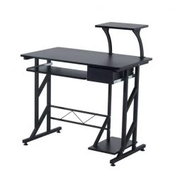 Bureau d'ordinateur HomCom moderne/contemporain noir de 35,43 po