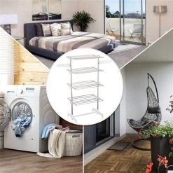 Séchoir à linge HomCom en acier inoxydable de 55,91 po à 4 niveaux -HOMCOM Soldes 2022 330896329 AlternateImage2 l