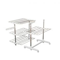 Séchoir à linge HomCom en acier inoxydable de 55,91 po à 4 niveaux -HOMCOM Soldes 2022 330896329 AlternateImage4 l