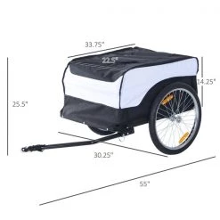 Remorque de vélo HomCom en acier avec housse blanche et noire -HOMCOM Soldes 2022 330912522 AlternateImage2 l