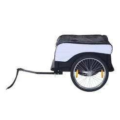 Remorque de vélo HomCom en acier avec housse blanche et noire -HOMCOM Soldes 2022 330912522 AlternateImage7 l