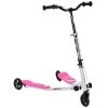 Trottinette ajustable et pliante pour enfants par HOMCOM à 3 roues en acier noir et rose
