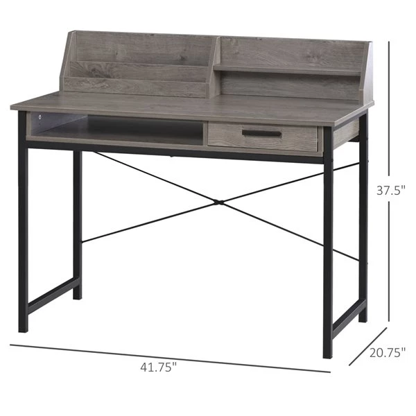 Bureau moderne/contemporain HomCom gris et noir de 29,5 po 3 Bureau moderne/contemporain HomCom gris et noir de 29,5 po – Image 3