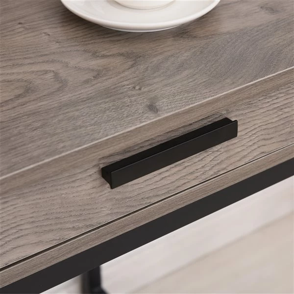 Bureau moderne/contemporain HomCom gris et noir de 29,5 po 5 Bureau moderne/contemporain HomCom gris et noir de 29,5 po – Image 5