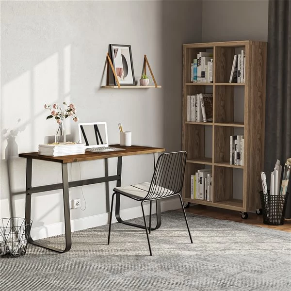 Bureau moderne/contemporain HomCom brun de 45,25 po 4 Bureau moderne/contemporain HomCom brun de 45,25 po – Image 4