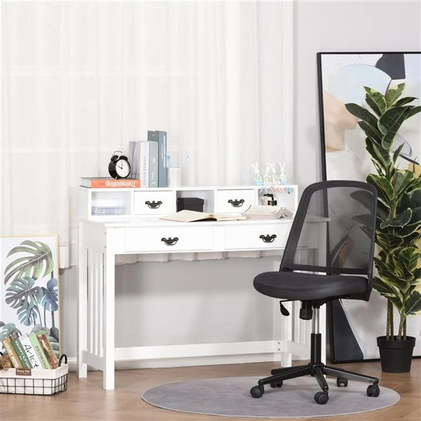 Bureau moderne/contemporain HomCom blanc de 45,75 po 5 Bureau moderne/contemporain HomCom blanc de 45,75 po – Image 5