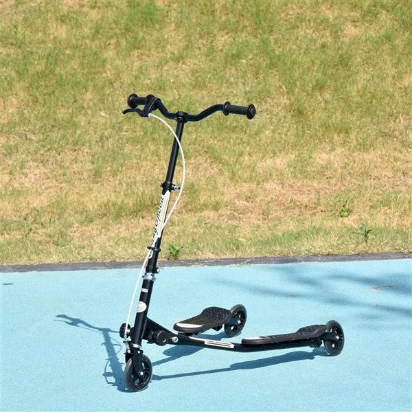 Trottinette ajustable et pliante pour enfants par HOMCOM à 3 roues en acier noir 2 Trottinette ajustable et pliante pour enfants par HOMCOM à 3 roues en acier noir – Image 2