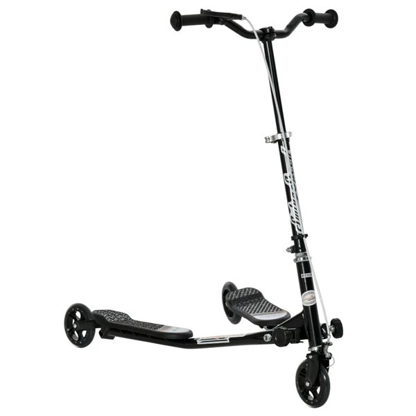 Trottinette ajustable et pliante pour enfants par HOMCOM à 3 roues en acier noir 1 Trottinette ajustable et pliante pour enfants par HOMCOM à 3 roues en acier noir