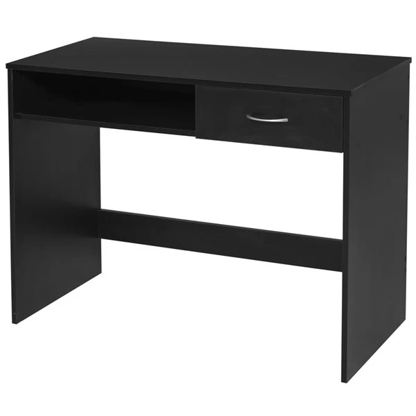 Bureau d'ordinateur moderne/contemporain HomCom noir de 39,25 po 1 Bureau d'ordinateur moderne/contemporain HomCom noir de 39,25 po