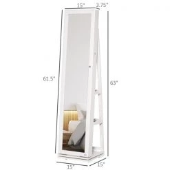 Armoire à bijoux sur pied par HomCom pivotante, blanc -HOMCOM Soldes 2022 330928519 AlternateImage2 l
