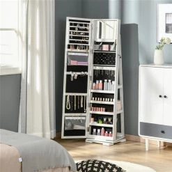 Armoire à bijoux sur pied par HomCom pivotante, blanc -HOMCOM Soldes 2022 330928519 AlternateImage3 l