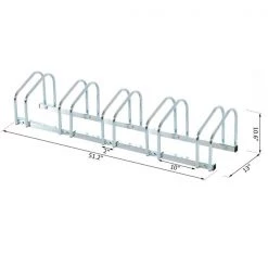 Support à vélos argent en acier par HomCom pour 5 vélos -HOMCOM Soldes 2022 330928536 AlternateImage2 l