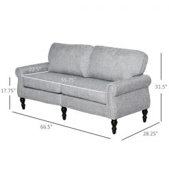 Causeuse moderne HomCom en polyester gris -HOMCOM Soldes 2022 330928542 AlternateImage2 l