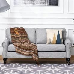 Causeuse moderne HomCom en polyester gris -HOMCOM Soldes 2022 330928542 AlternateImage3 l