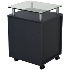 Classeur à 2 tiroirs HomCom avec roulettes, noir et argent -HOMCOM Soldes 2022 330928544 AlternateImage4 l