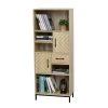 Bibliothèque en composite bois naturel par HomCom avec 4 tablettes