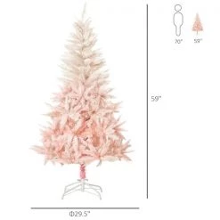 Sapin de Noël artificiel de Homcom de 5 pi sur pieds de style épinette régulier, rose -HOMCOM Soldes 2022 330928548 AlternateImage2 l