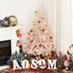 Sapin de Noël artificiel de Homcom de 5 pi sur pieds de style épinette régulier, rose -HOMCOM Soldes 2022 330928548 AlternateImage3 l