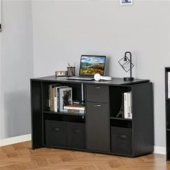 Bureau d'ordinateur noir HomCom moderne et contemporain de 46 po 8 Bureau d'ordinateur noir HomCom moderne et contemporain de 46 po -HOMCOM Soldes 2022 330928549 AlternateImage3 l