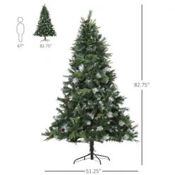 Sapin de Noël artificiel de Homcom de 6,9 pi floqué sur pieds régulier, vert -HOMCOM Soldes 2022 330928553 AlternateImage2 l
