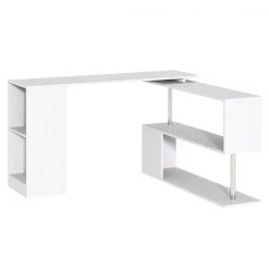 Bureau en forme de L HomCom moderne et contemporain blanc de 55 po