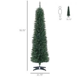 Sapin de Noël artificiel de Homcom de 6 pi sur pieds mince avec 200 lumières multicolores, vert -HOMCOM Soldes 2022 330928556 AlternateImage2 l