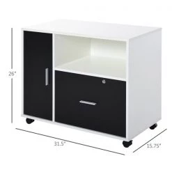 Support pour imprimante et classeur HomCom noir et blanc de 26 po 5 Support pour imprimante et classeur HomCom noir et blanc de 26 po -HOMCOM Soldes 2022 330928557 AlternateImage2 l