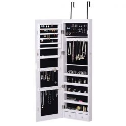 Armoire à bijoux à installation murale par HomCom avec 6 lumières DEL, blanc -HOMCOM Soldes 2022 330928558 AlternateImage4 l