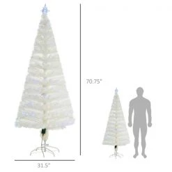 Sapin de Noël artificiel de Homcom de 6 pi sur pieds régulier avec 220 lumières multicolores, blanc -HOMCOM Soldes 2022 330928575 AlternateImage2 l