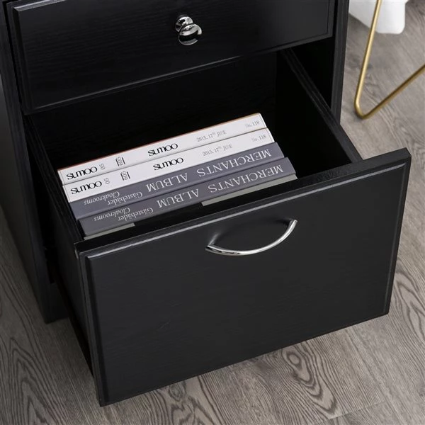 Bureau en forme de L noir HomCom moderne et contemporain de 59,5 po 4 Bureau en forme de L noir HomCom moderne et contemporain de 59,5 po – Image 4