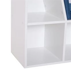 Bibliothèque en composite par HomCom avec 6 compartiments, blanc -HOMCOM Soldes 2022 330928584 AlternateImage4 l