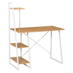 Bureau d'ordinateur brun pâle HomCom moderne et contemporain de 41 po