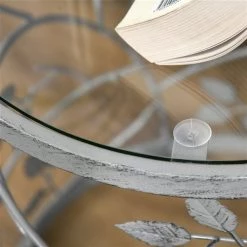 HOMCOM Table Basse en Verre Trempé Table d'Appoint Vintage Maison Argent -HOMCOM Soldes 2022 330928590 AlternateImage4 l