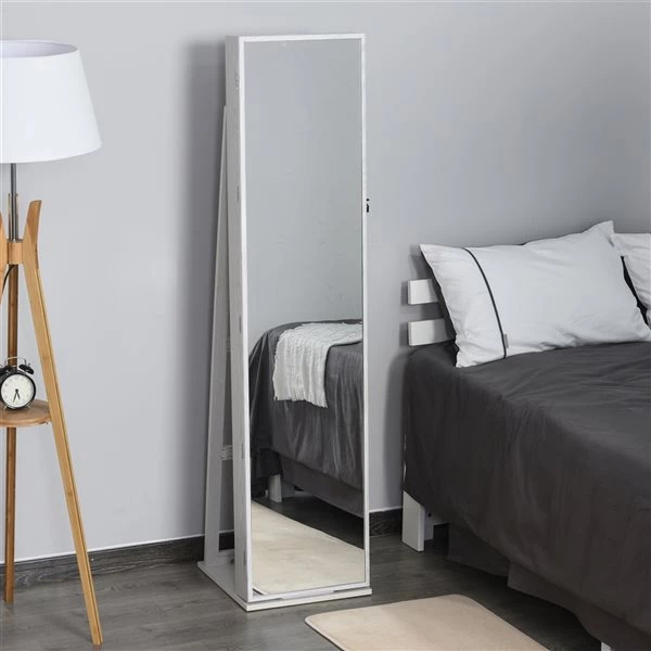 Armoire à bijoux sur pied par HomCom avec lumières DEL, blanc 2 Armoire à bijoux sur pied par HomCom avec lumières DEL, blanc – Image 2