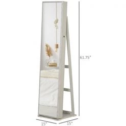 Armoire à bijoux sur pied par HomCom avec lumières DEL, blanc 7 Armoire à bijoux sur pied par HomCom avec lumières DEL, blanc -HOMCOM Soldes 2022 330928594 AlternateImage2 l