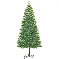 Sapin de Noël artificiel de Homcom de 7 pi floqué sur pieds de style pin régulier, vert