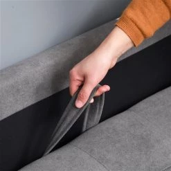 Causeuse moderne HomCom en polyester gris avec rangement -HOMCOM Soldes 2022 330928607 AlternateImage4 l