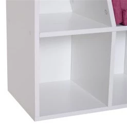 Bibliothèque en composite blanc par HomCom avec 6 compartiments -HOMCOM Soldes 2022 330928613 AlternateImage4 l