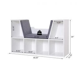 Bibliothèque en composite par HomCom blanc avec 6 compartiments -HOMCOM Soldes 2022 330928619 AlternateImage2 l