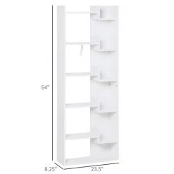 Bibliothèque en composite blanc par HomCom avec 6 tablettes 7 Bibliothèque en composite blanc par HomCom avec 6 tablettes -HOMCOM Soldes 2022 330928637 AlternateImage2 l
