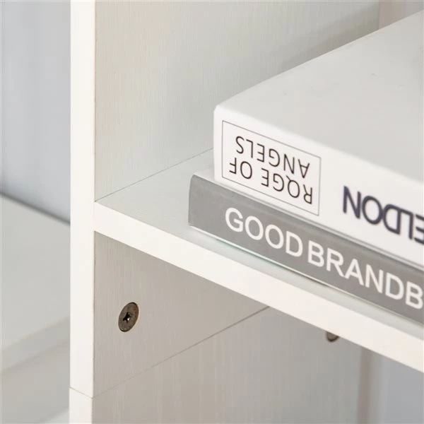 Bibliothèque en composite blanc par HomCom avec 6 tablettes 4 Bibliothèque en composite blanc par HomCom avec 6 tablettes – Image 4