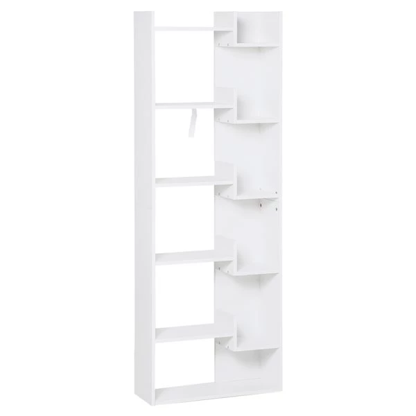 Bibliothèque en composite blanc par HomCom avec 6 tablettes 1 Bibliothèque en composite blanc par HomCom avec 6 tablettes
