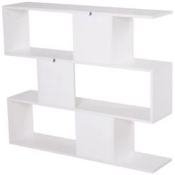 Bibliothèque en composite blanc par HomCom avec 3 tablettes -HOMCOM Soldes 2022 330928638 AlternateImage4 l