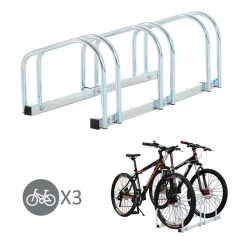 Support à vélos en acier argent par HomCom pour 3 vélos -HOMCOM Soldes 2022 330928642 AlternateImage6 l