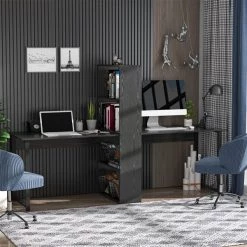 Bureau d'ordinateur noir HomCom moderne et contemporain de 88,25 po 8 Bureau d'ordinateur noir HomCom moderne et contemporain de 88,25 po -HOMCOM Soldes 2022 330928643 AlternateImage3 l